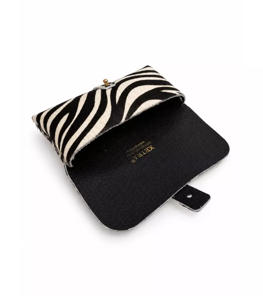 Zebra-print calf hair glasses case