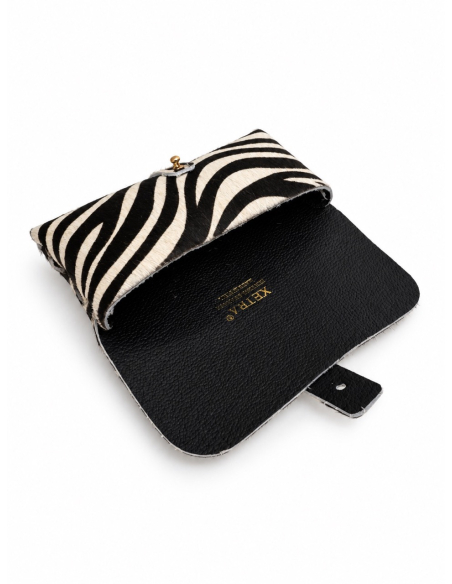 Zebra-print calf hair glasses case