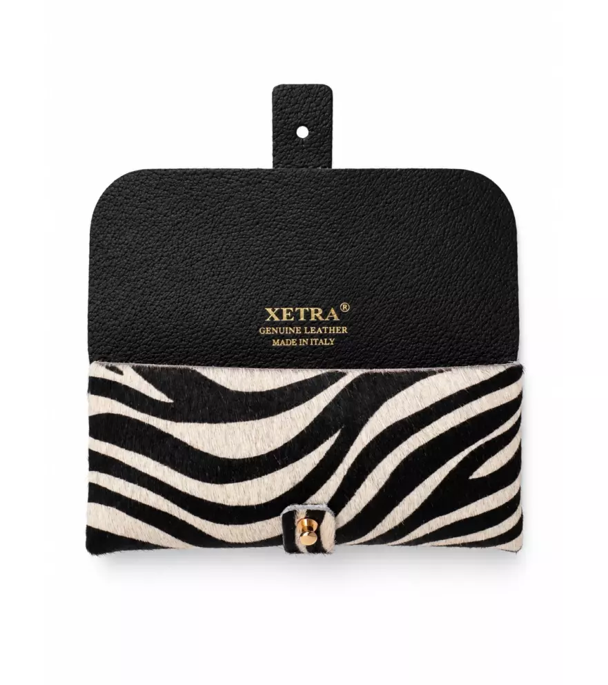 Zebra-print calf hair glasses case