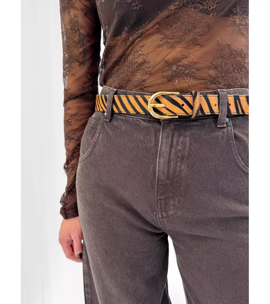 Cintura in cavallino stampa animalier