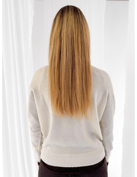 V-neck sweater in 100% wool
