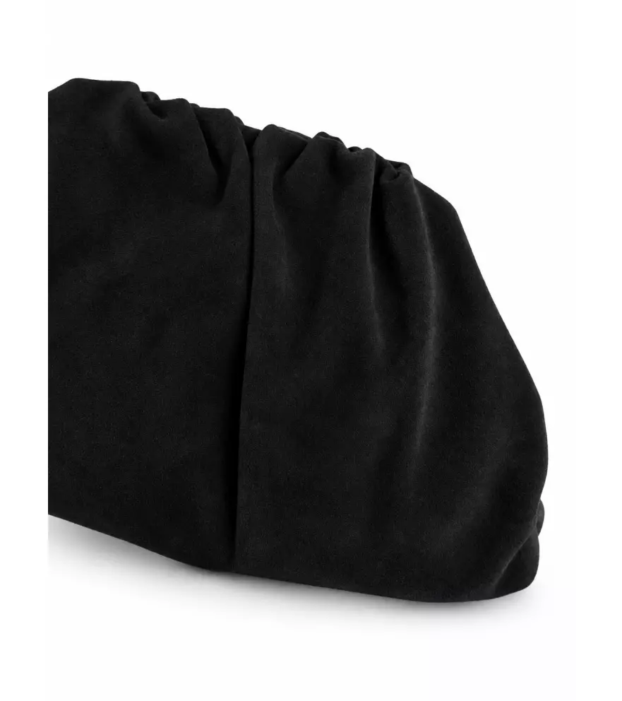 Cristy clutch nera in camoscio