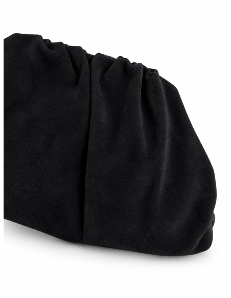 Cristy clutch nera in camoscio