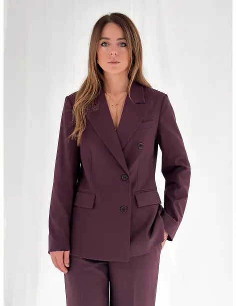 Asymmetric double-breasted tailored jacket