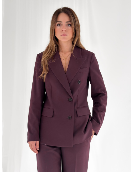 Asymmetric double-breasted tailored jacket