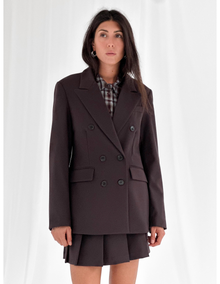 Double-breasted tailored jacket in poly-viscose