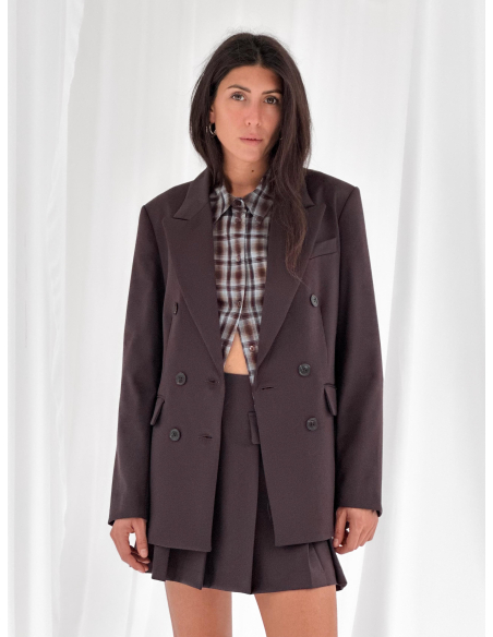 Double-breasted tailored jacket in poly-viscose