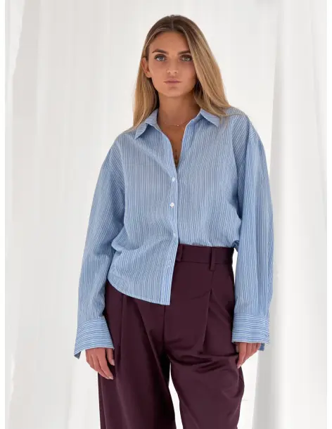 Viscose-blend striped shirt