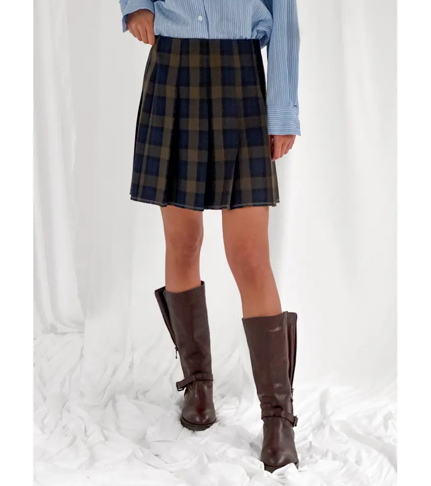 Mini Gonna a pieghe check