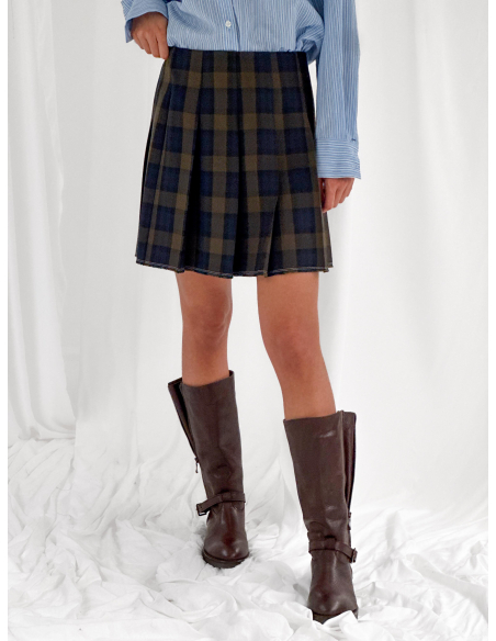 Mini Gonna a pieghe check