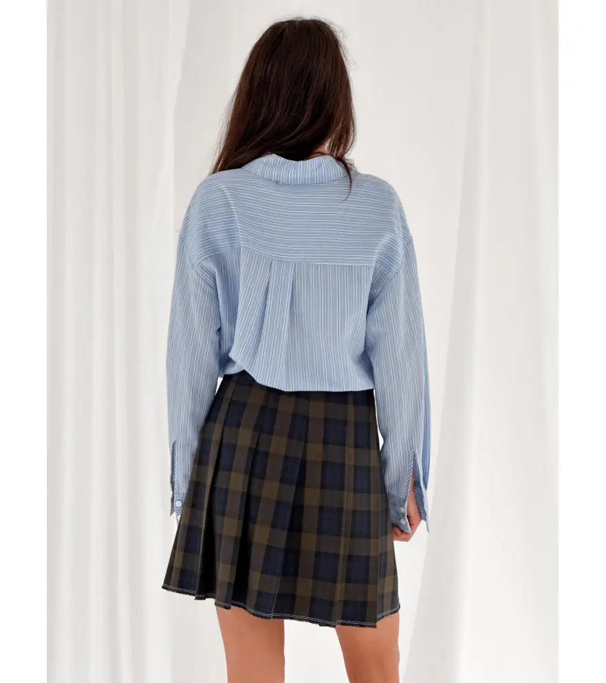 Plaid pleated mini skirt