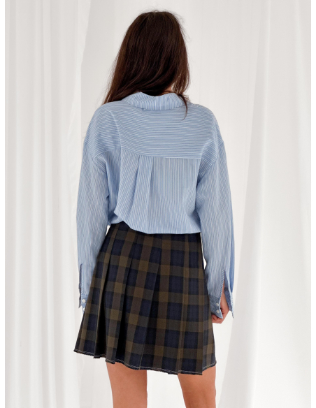 Plaid pleated mini skirt