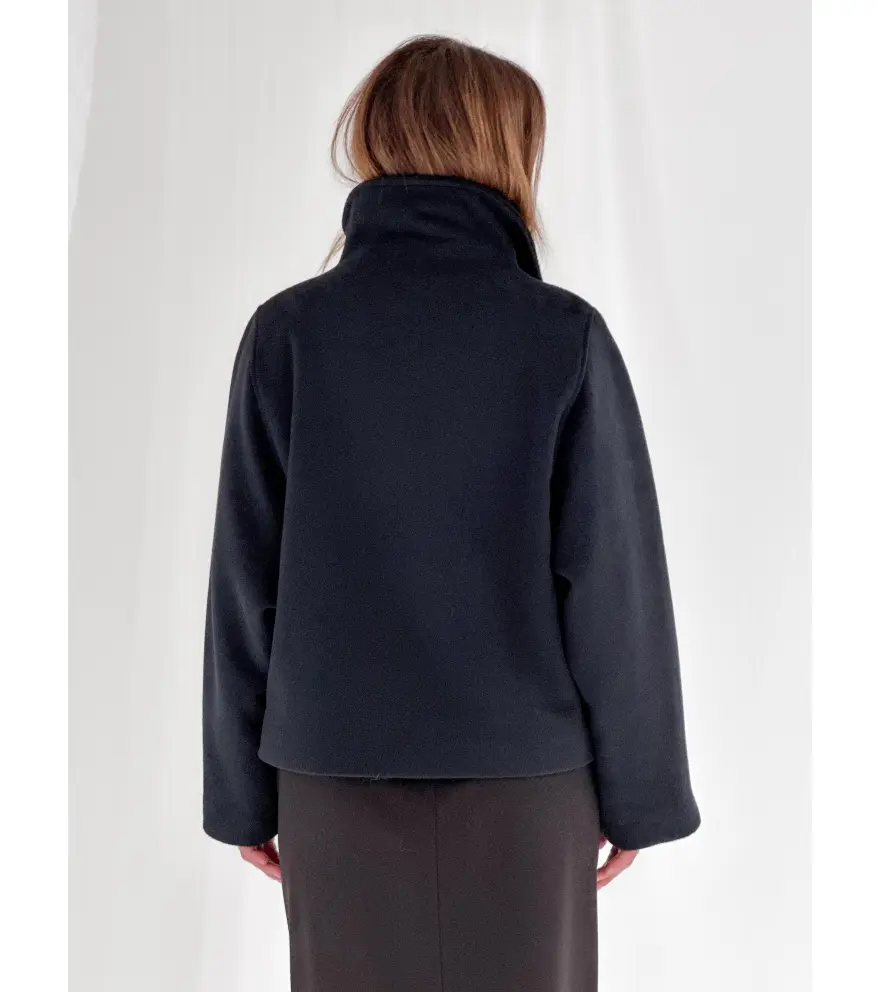 Caban with a funnel neck