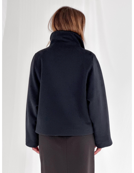 Caban with a funnel neck