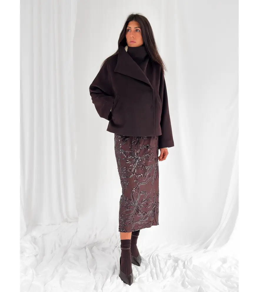 Midi skirt embroidered with sequins