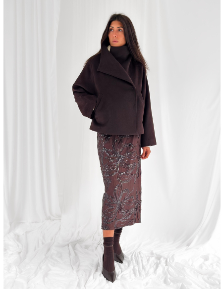 Midi skirt embroidered with sequins
