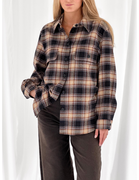 Check-print flannel shirt