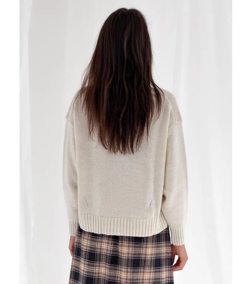 Maglione a collo alto in misto lana