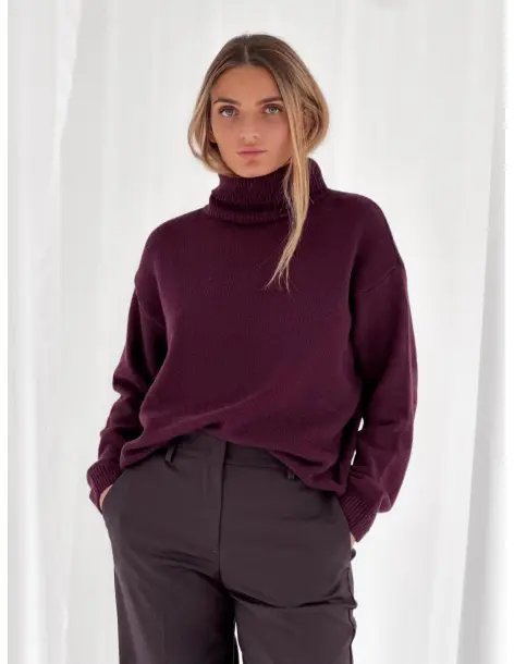 Wool-blend turtleneck sweater