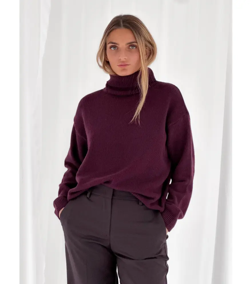 Wool-blend turtleneck sweater