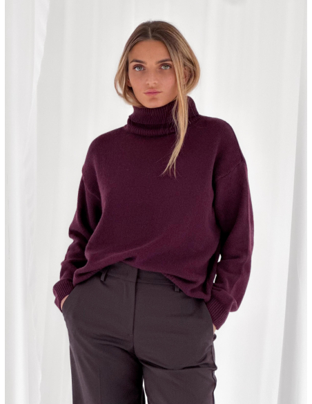 Maglione a collo alto in lana blend