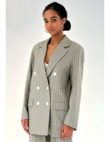 DOUBLE-BREASTED PINSTRIPE JACKET