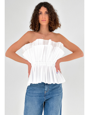PLEATED BUSTIER TOP
