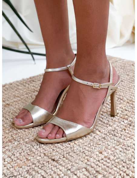 LEATHER LAMINATED SANDAL