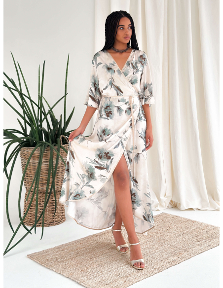 FLORAL WRAP DRESS