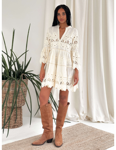 DRESS WITH BEADED INSERTS