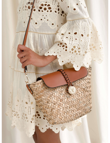 RAFFIA BAG WITH SHOULDER STRAP