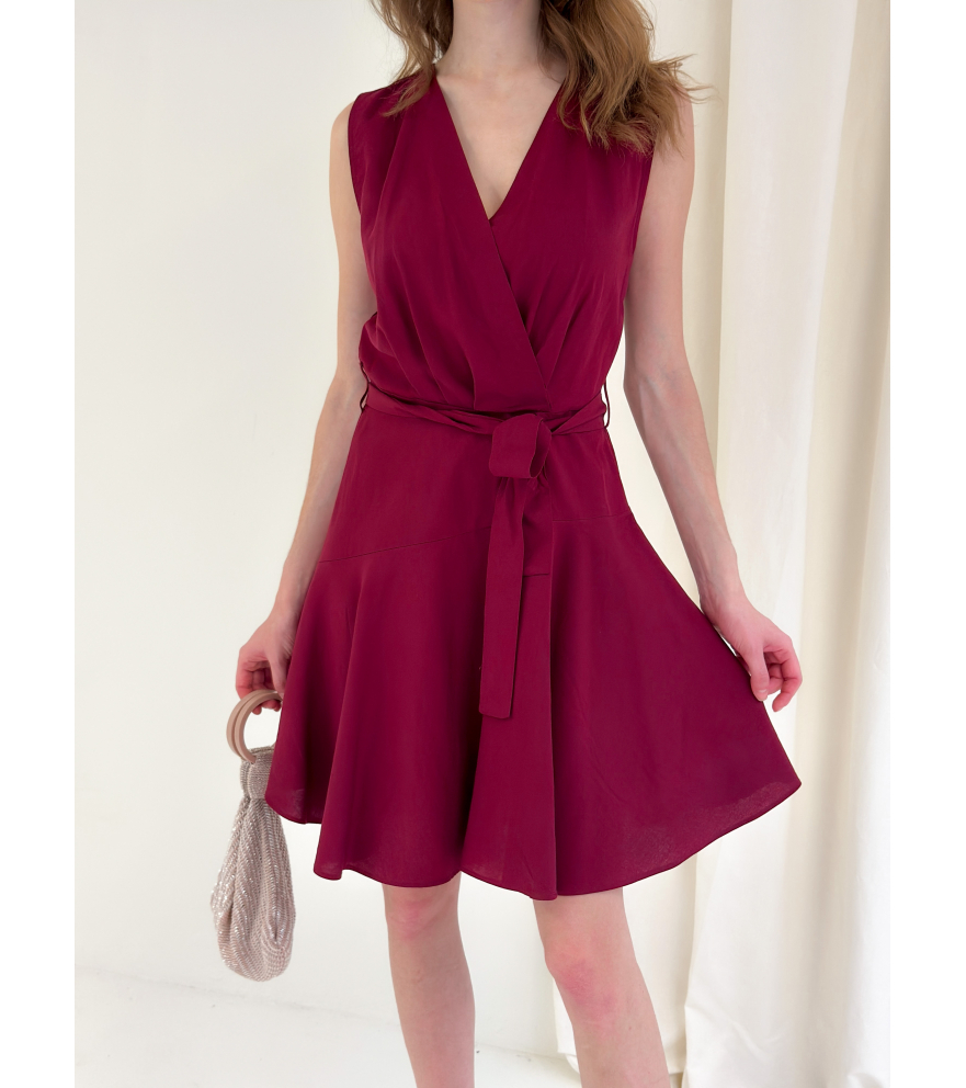 Mini dress with belt